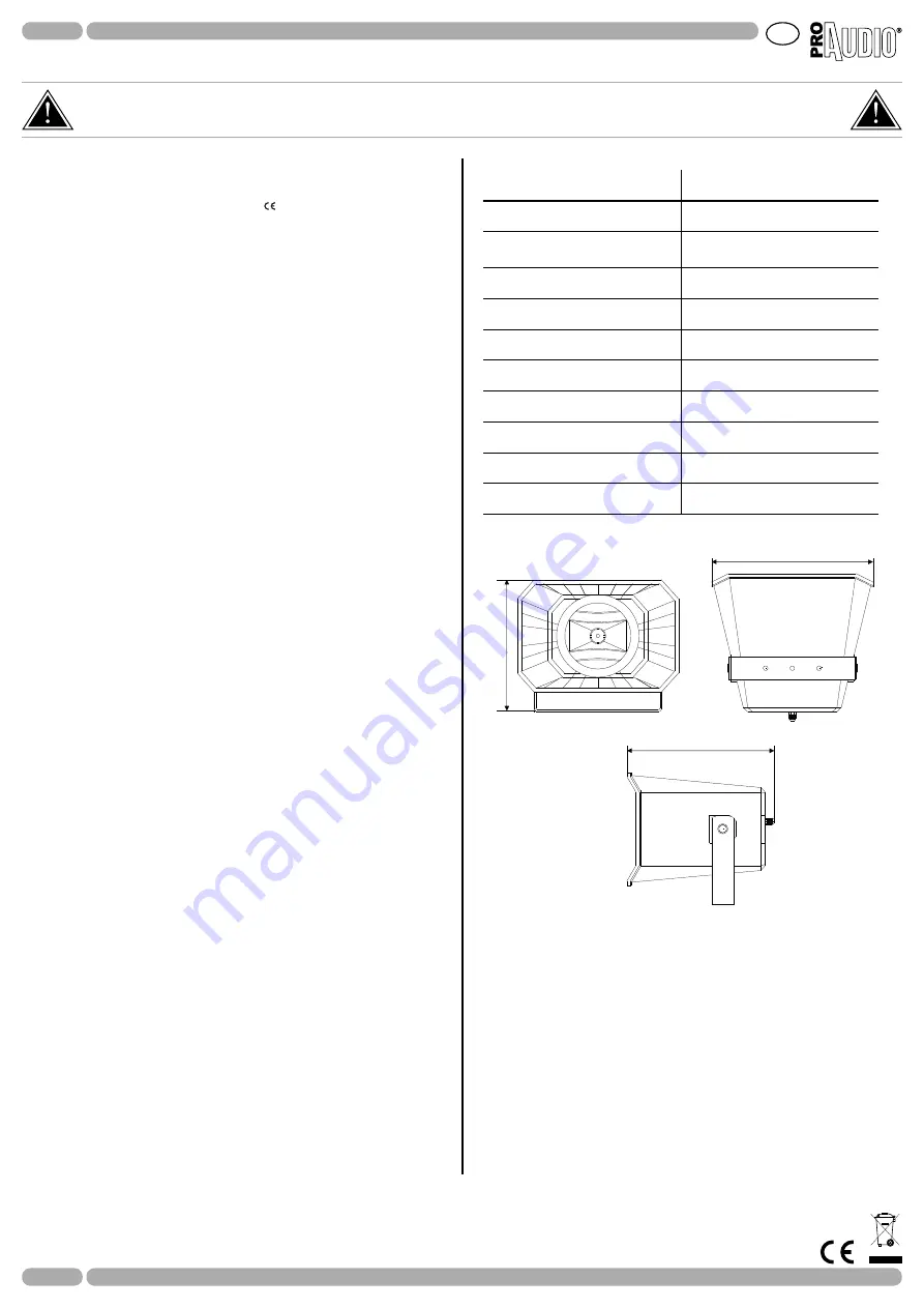 ProAudio HD100T User Manual Download Page 2