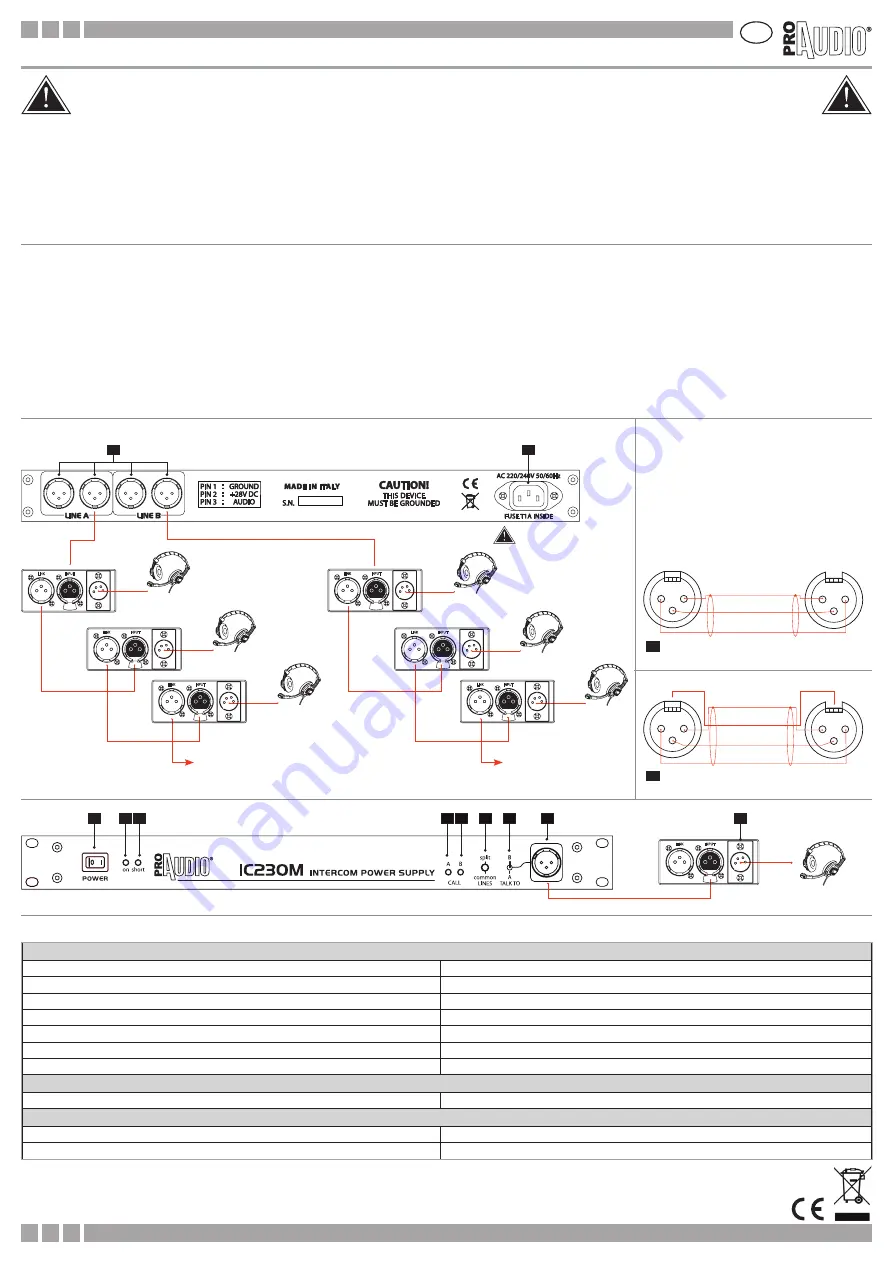 ProAudio INTERCOM 200 Series Скачать руководство пользователя страница 1