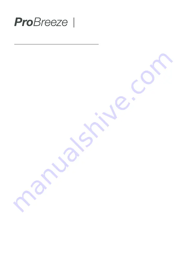 ProBreeze PB-H05 Instruction Manual Download Page 10