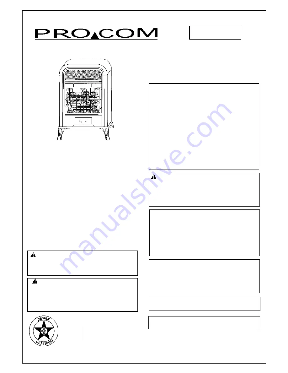 Procom SL250TYLA-D Owner'S Operation And Installation Manual Download Page 1