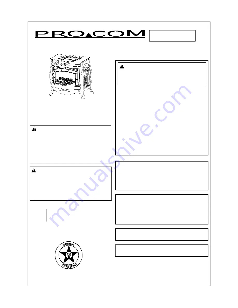 Procom SSU320RHL-B Owner'S Operation And Installation Manual Download Page 1