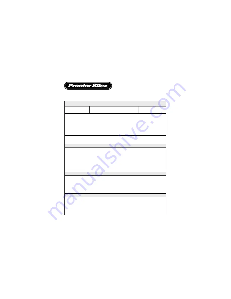 Proctor-Silex 66331 Instruction Manual Download Page 20