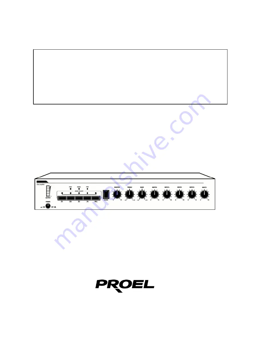 PROEL AMP 120Z4 Скачать руководство пользователя страница 1