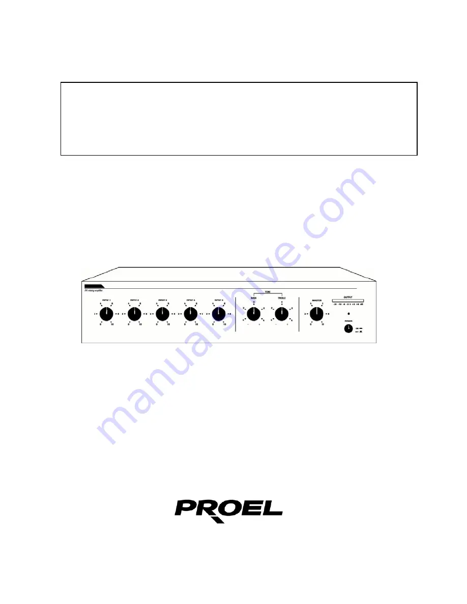 PROEL AMP120XL User Manual Download Page 1