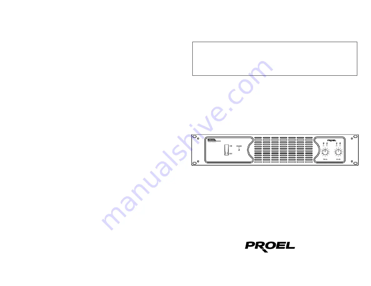 PROEL APW1000 Instruction Manual Download Page 1