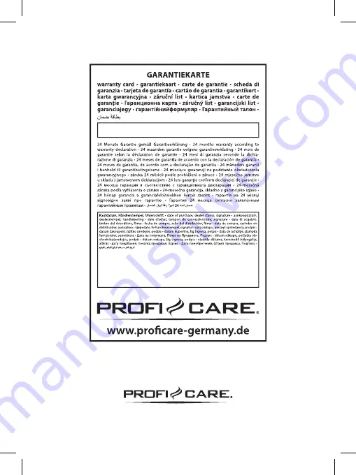 Profi Care PC-BHT 3015 Instruction Manual Download Page 142