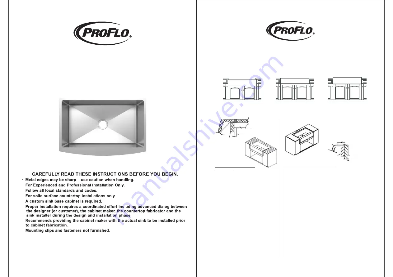 ProFlo Apron Installation Instructions Download Page 1