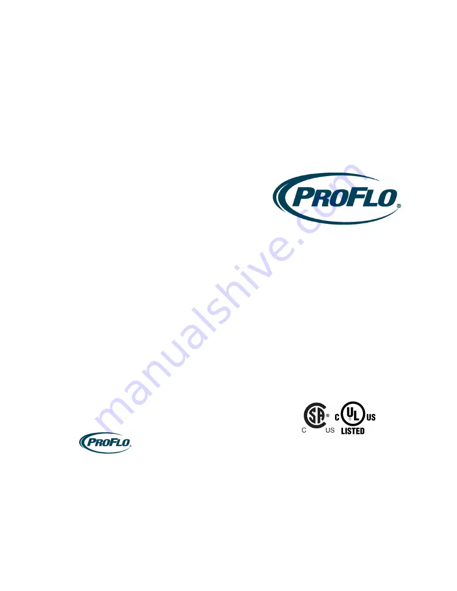 ProFlo PF92250 Owner'S Manual Download Page 1