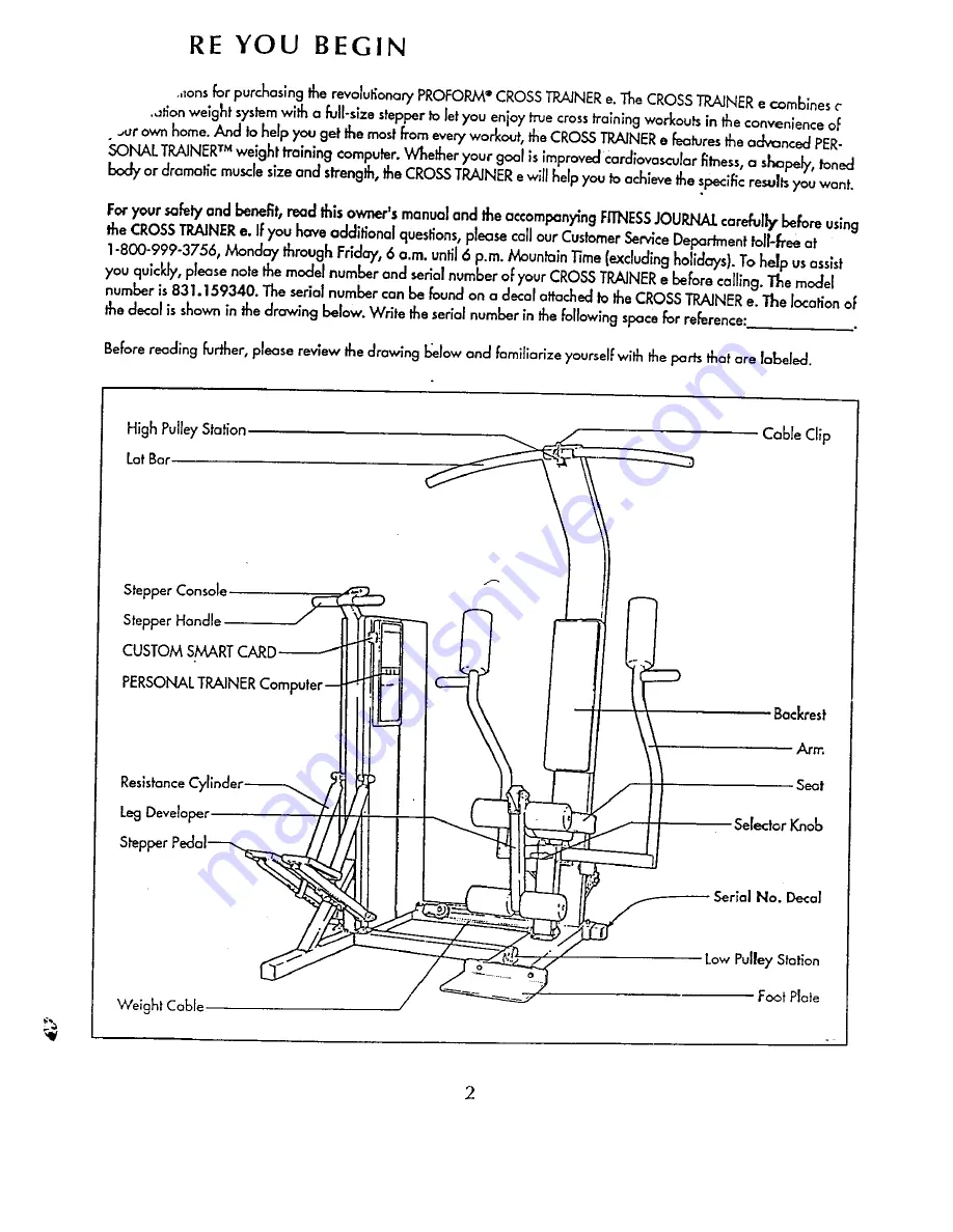 ProForm 831.15934 Owner'S Manual Download Page 3