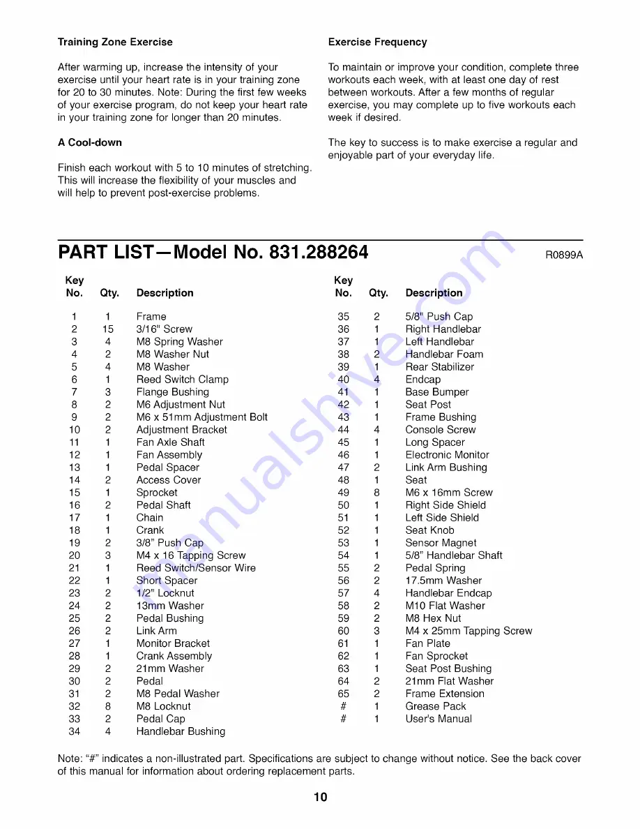 ProForm 831.288264 User Manual Download Page 10