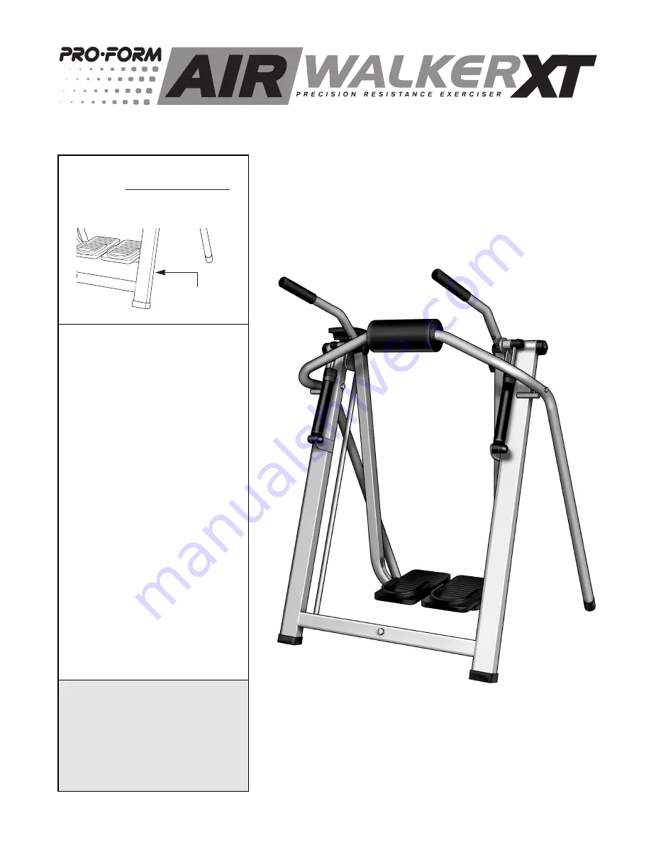 ProForm AIR WALKER XT User Manual Download Page 1