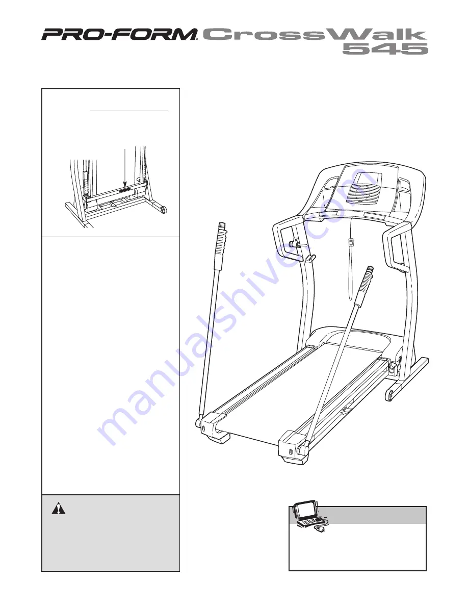 ProForm Cross Walk 545 User Manual Download Page 1