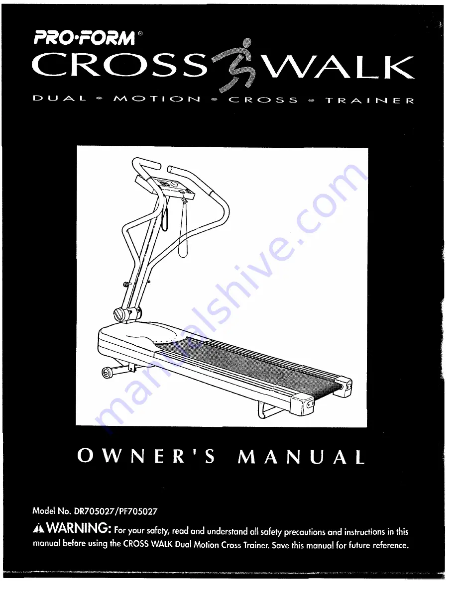 ProForm Cross Walk DR705027 Скачать руководство пользователя страница 1