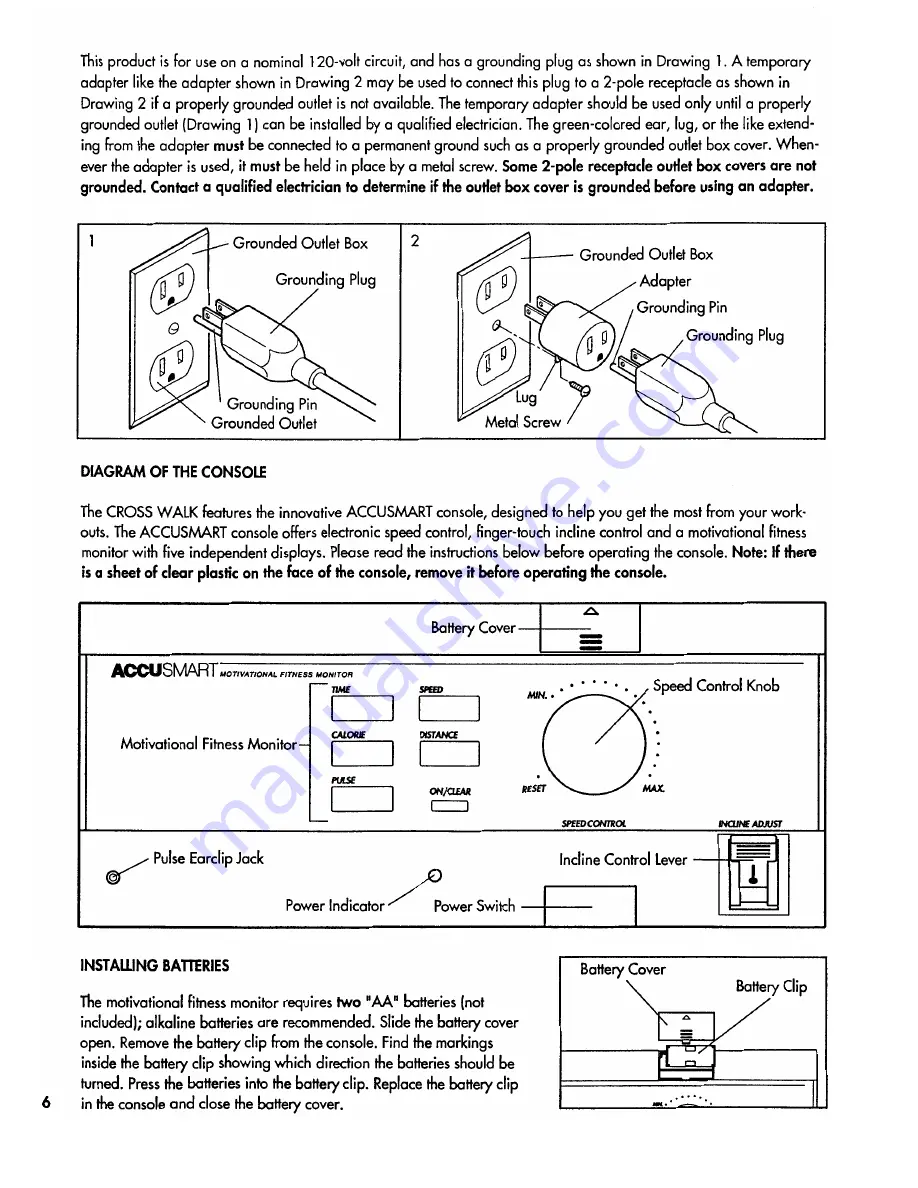 ProForm Cross Walk DR705027 Owner'S Manual Download Page 6