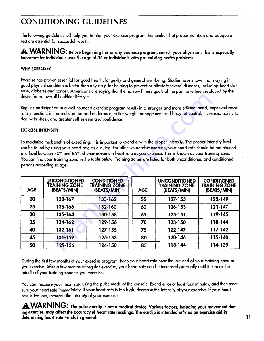 ProForm Cross Walk DR705027 Owner'S Manual Download Page 11