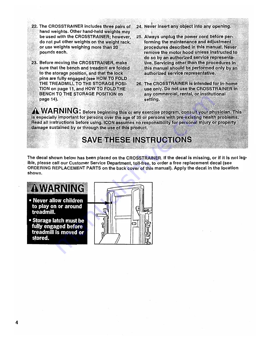 ProForm CROSSTRAINER User Manual Download Page 4