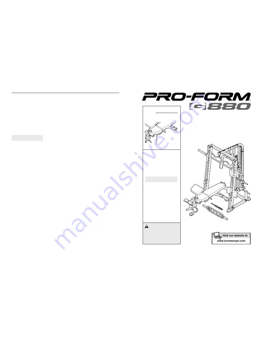 ProForm G880 PFEVBE4805.0 User Manual Download Page 1