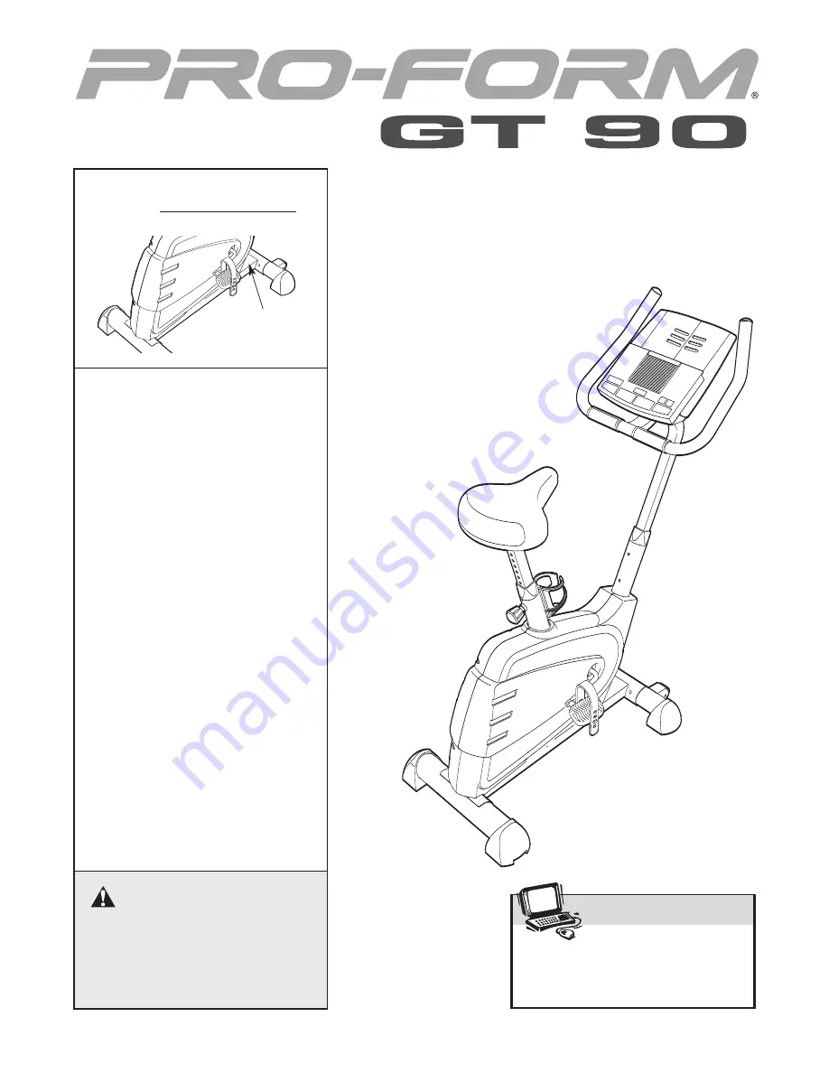 ProForm GT 90 Скачать руководство пользователя страница 1