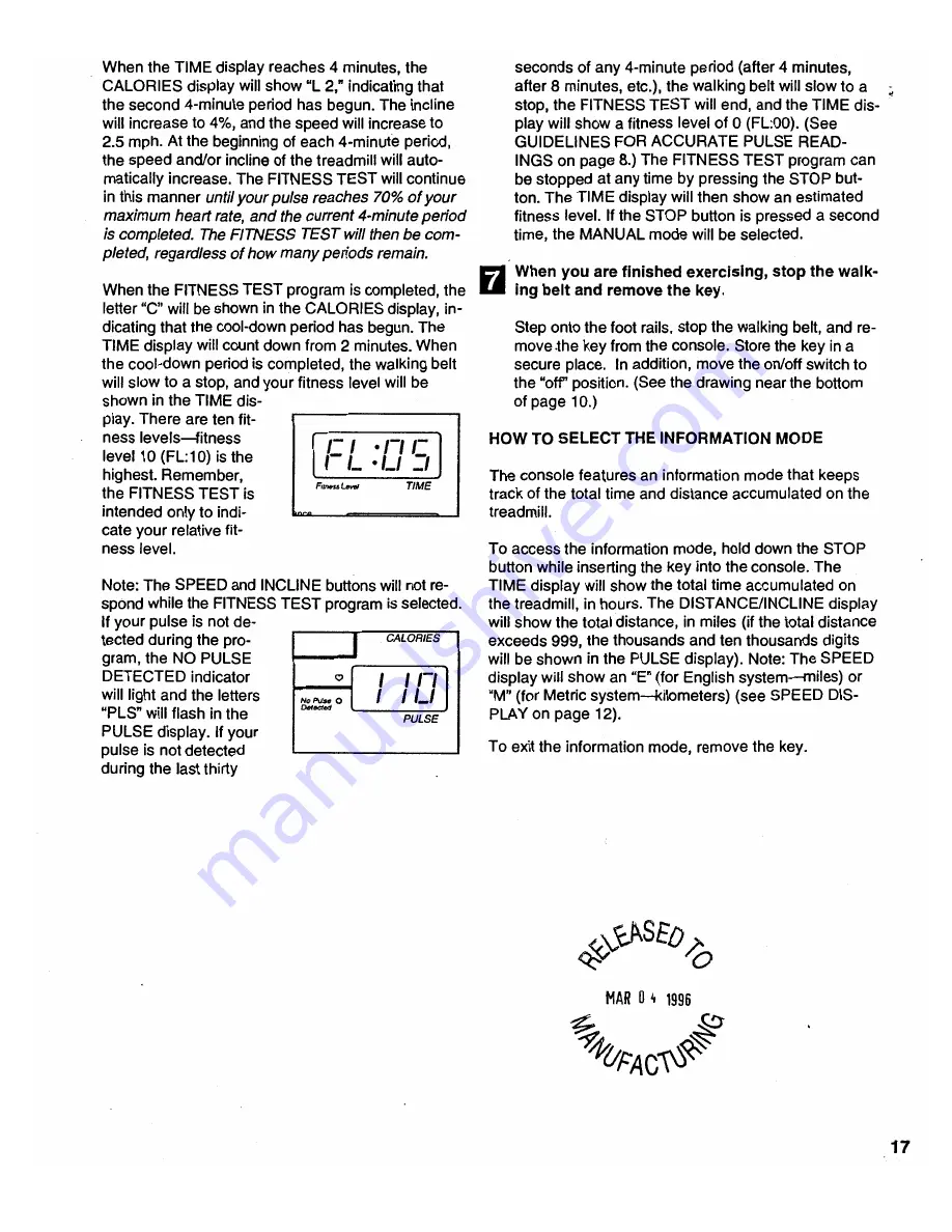 ProForm SEARS 730si User Manual Download Page 17