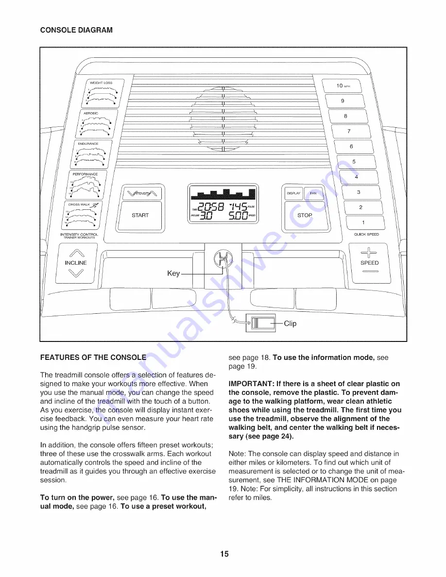 ProForm XP 580 User Manual Download Page 15