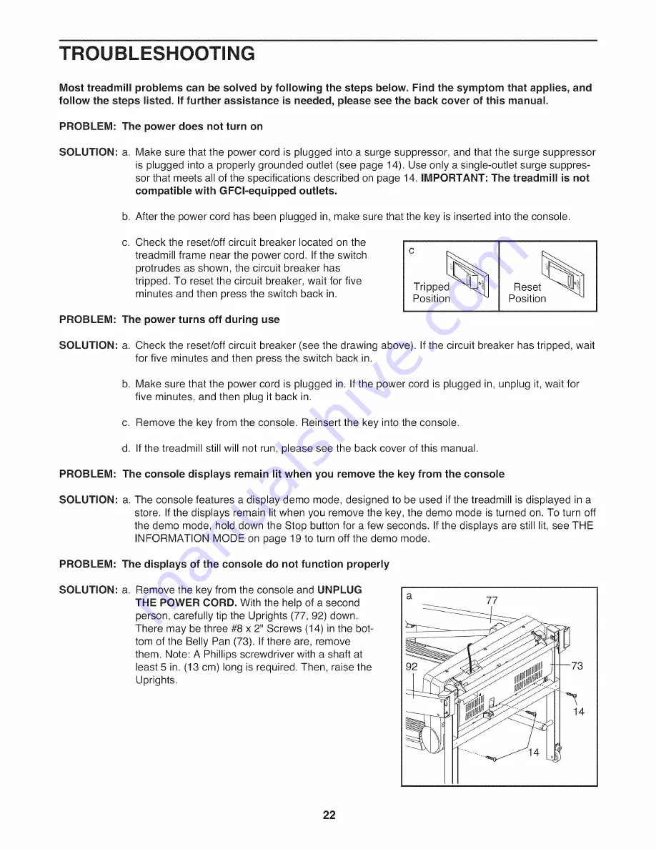 ProForm XP 580 User Manual Download Page 22