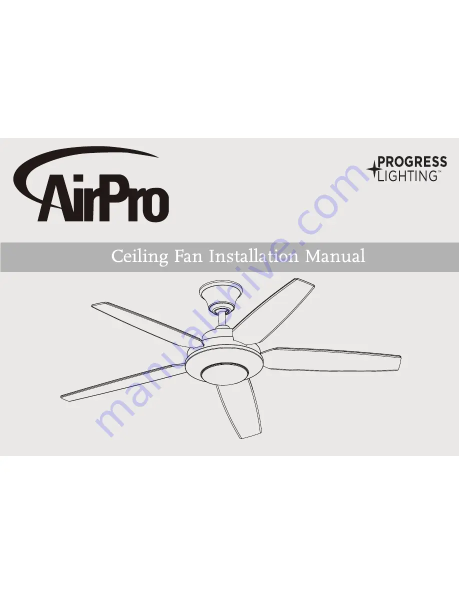 Progress Lighting AirPro P2539 Installation Manual Download Page 1