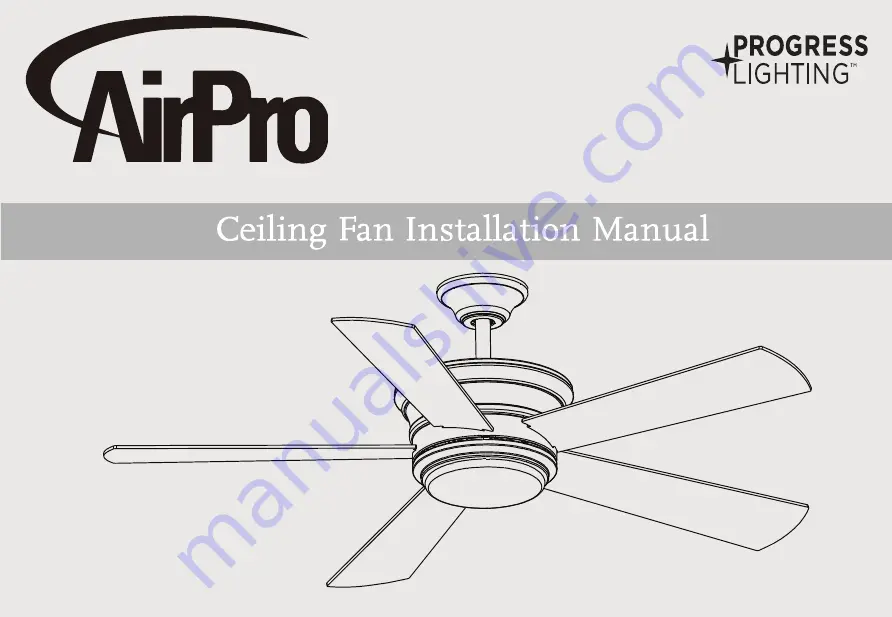 Progress Lighting AirPro P2540 Installation Manual Download Page 1