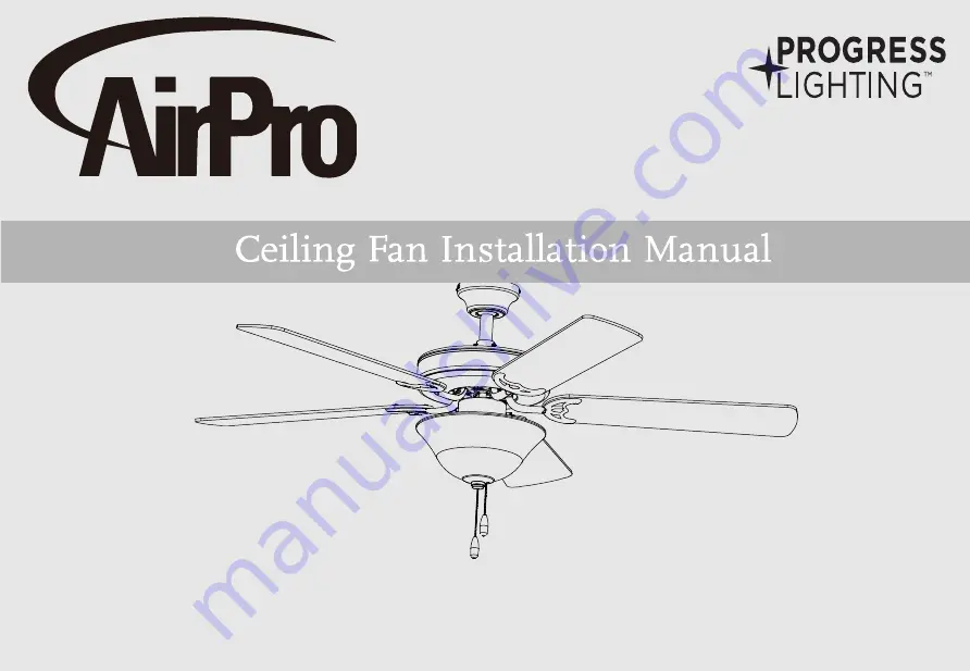 Progress Lighting AirPro P2599 Installation Manual Download Page 1