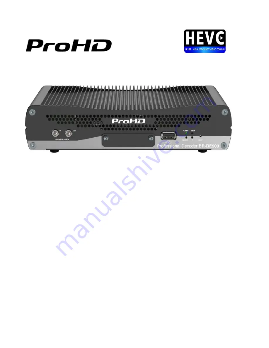 ProHD BR-DE900 User Manual Download Page 1