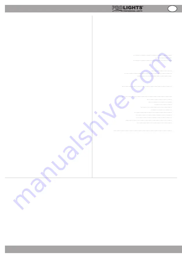 ProLights LDID 180 User Manual Download Page 17