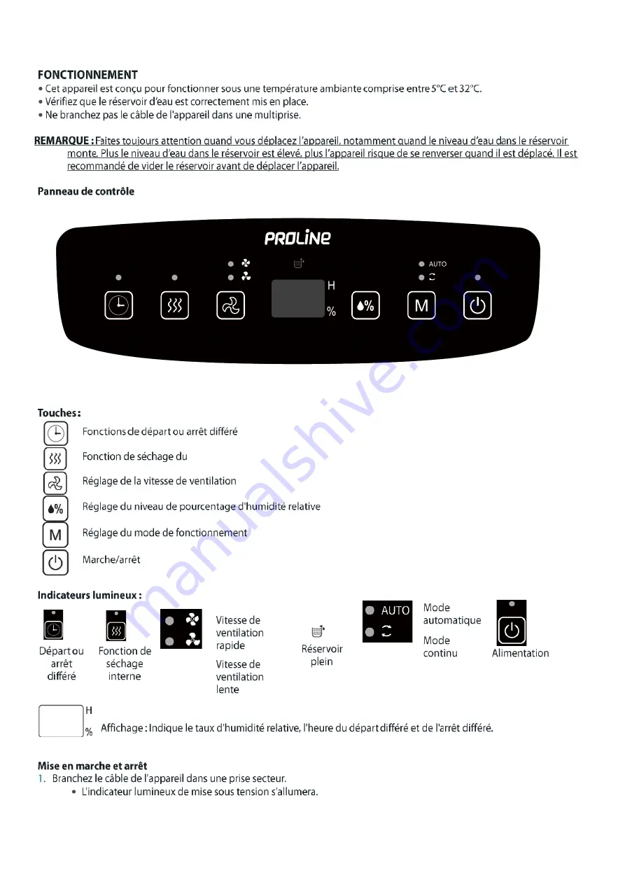 Proline ADH10L Operating Instructions Manual Download Page 20