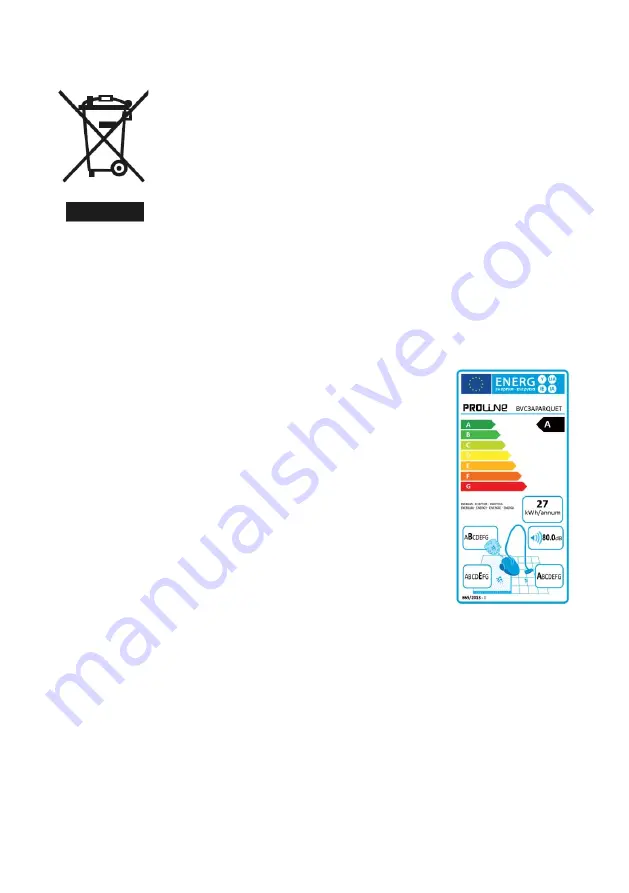 Proline BVC3APARQUET Operating Instructions Manual Download Page 27