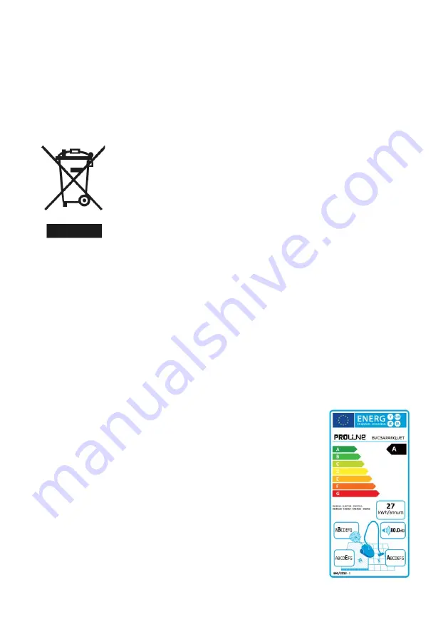 Proline BVC3APARQUET Operating Instructions Manual Download Page 39