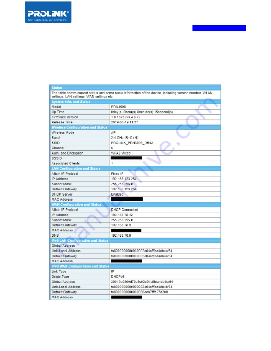 PROLiNK PRN3009 Product User Manual Download Page 45