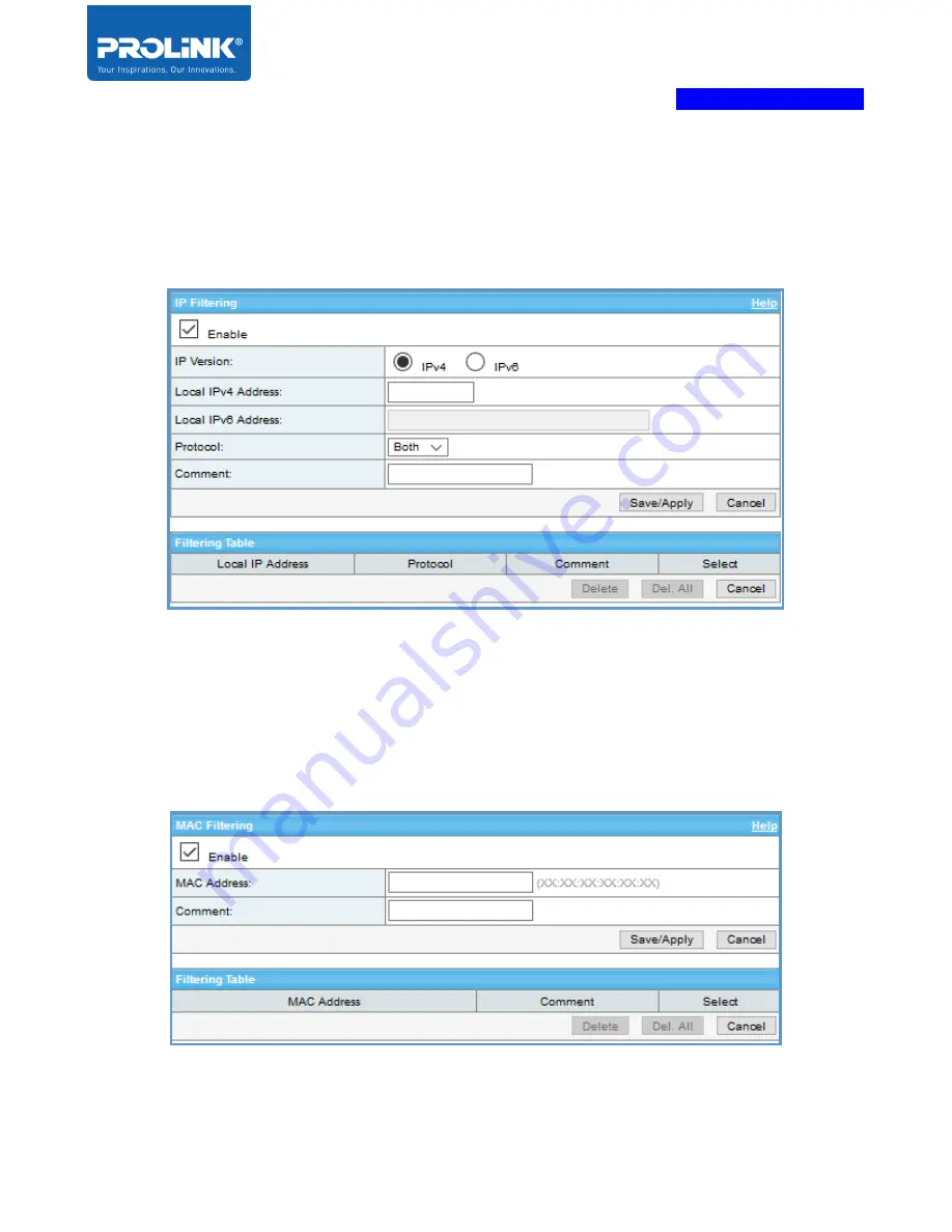 PROLiNK PRN3009 Product User Manual Download Page 71