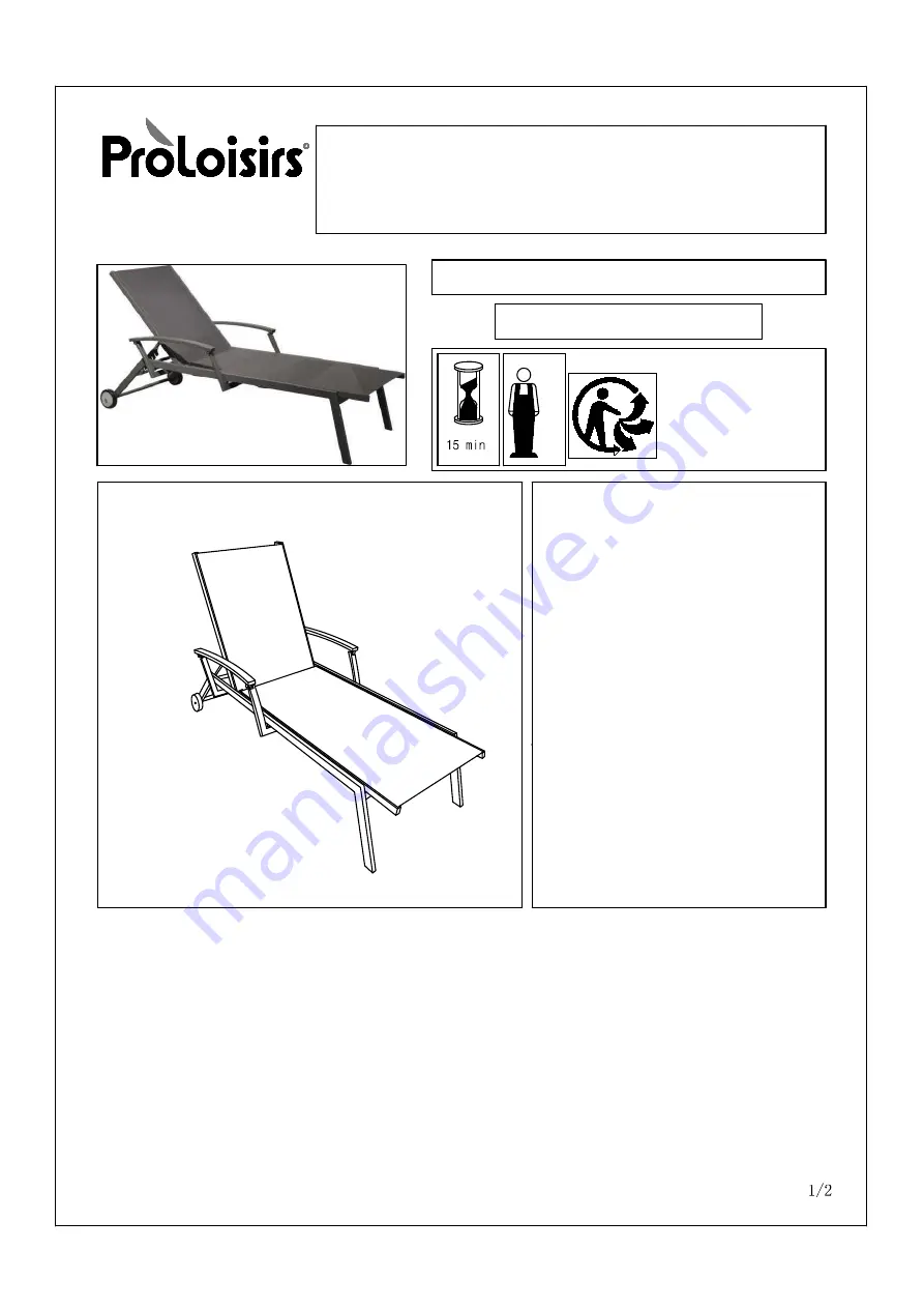 Proloisirs PONS-FRANCE 17800 Assembling Instructions Download Page 1