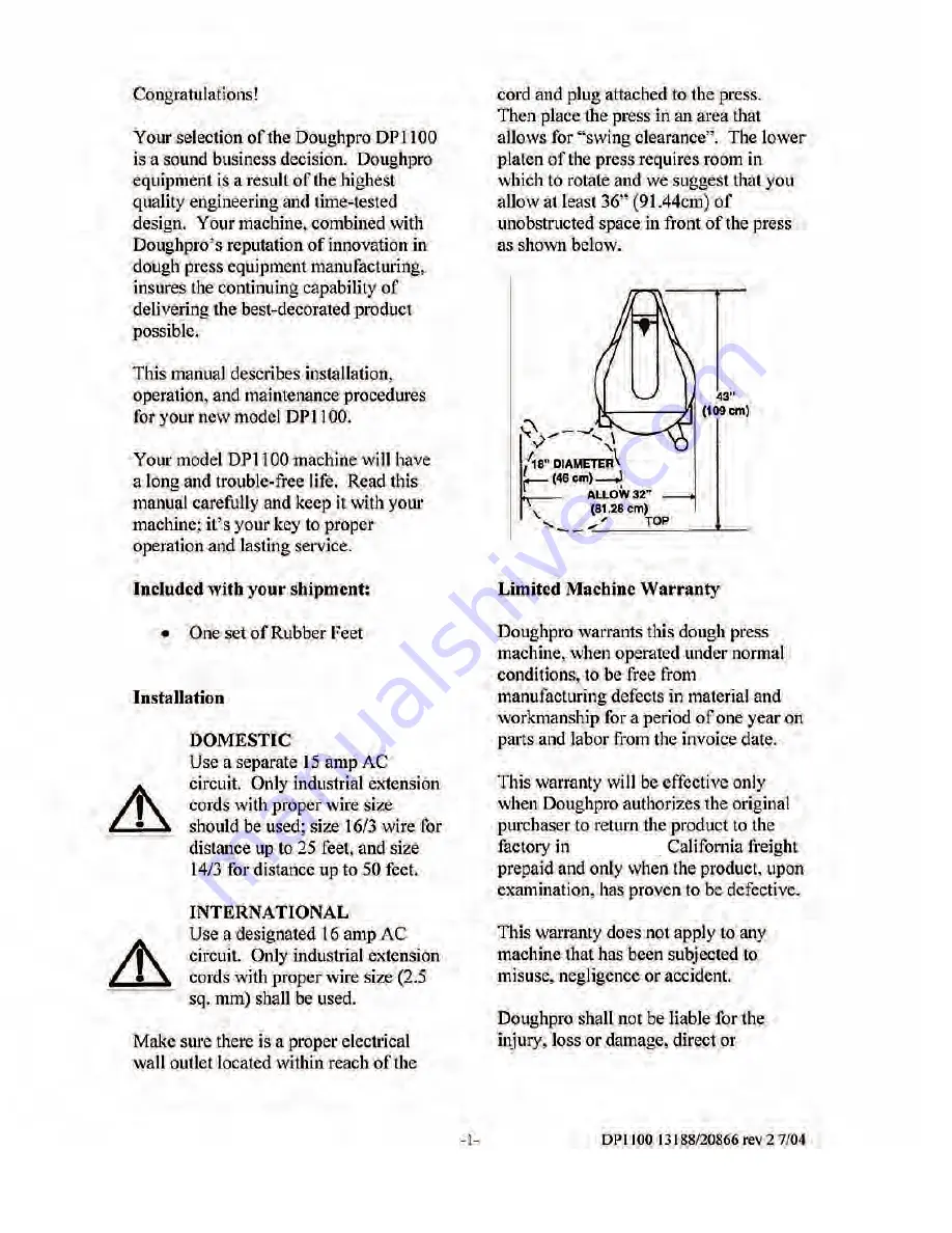 Proluxe DP1100A Operation Manual Download Page 2