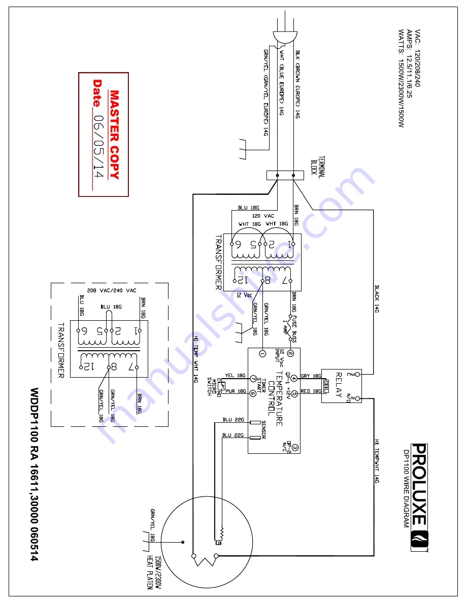 Proluxe DP1100A Operation Manual Download Page 16