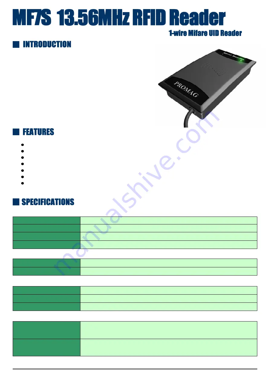 Promag MF7S Quick Start Manual Download Page 1