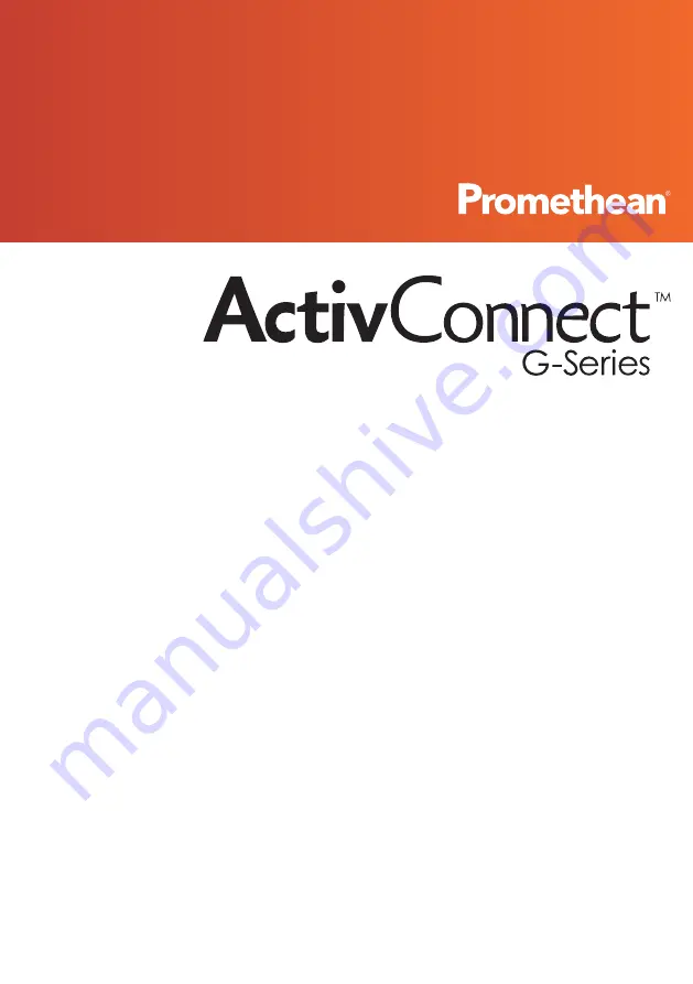 promethean ActivConnect G Series Скачать руководство пользователя страница 1