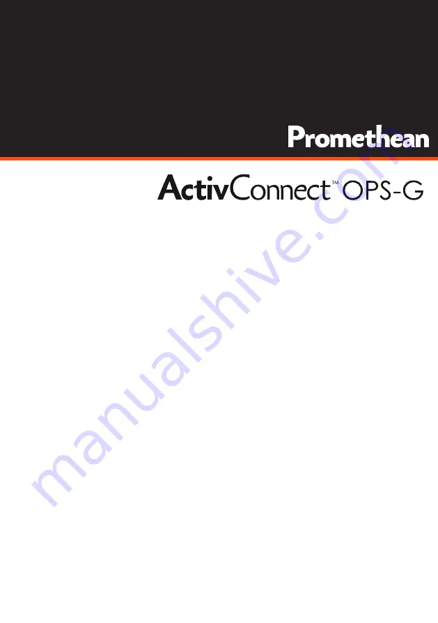 promethean ActivConnect OPS-G Скачать руководство пользователя страница 1