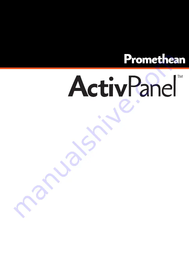 promethean ActivePanel Series Скачать руководство пользователя страница 1