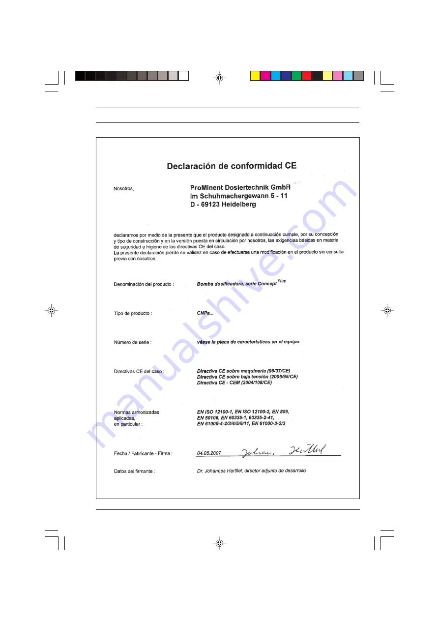 ProMinent CONCEPT PLUS 0215 Operating Instructions Manual Download Page 57