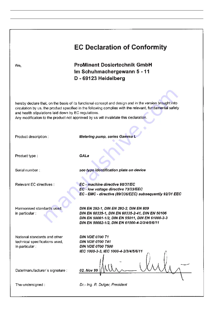 ProMinent gamma/ L Operating Instructions Manual Download Page 78