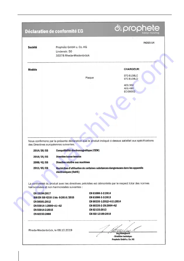 Prophete INDEX-14 Operating Instructions Manual Download Page 178