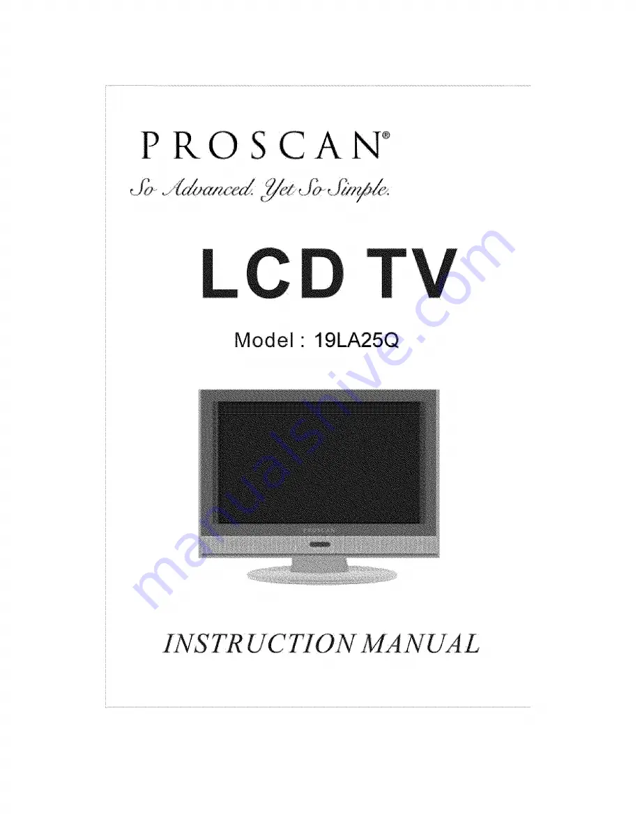 ProScan 19LA25Q Instruction Manual Download Page 1