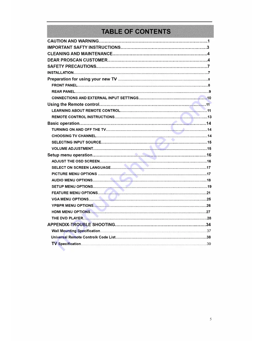 ProScan 19LB30QD User Manual Download Page 6