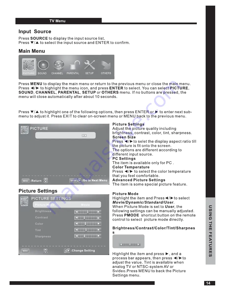 ProScan PLEDV1520A-B Instruction Manual Download Page 15