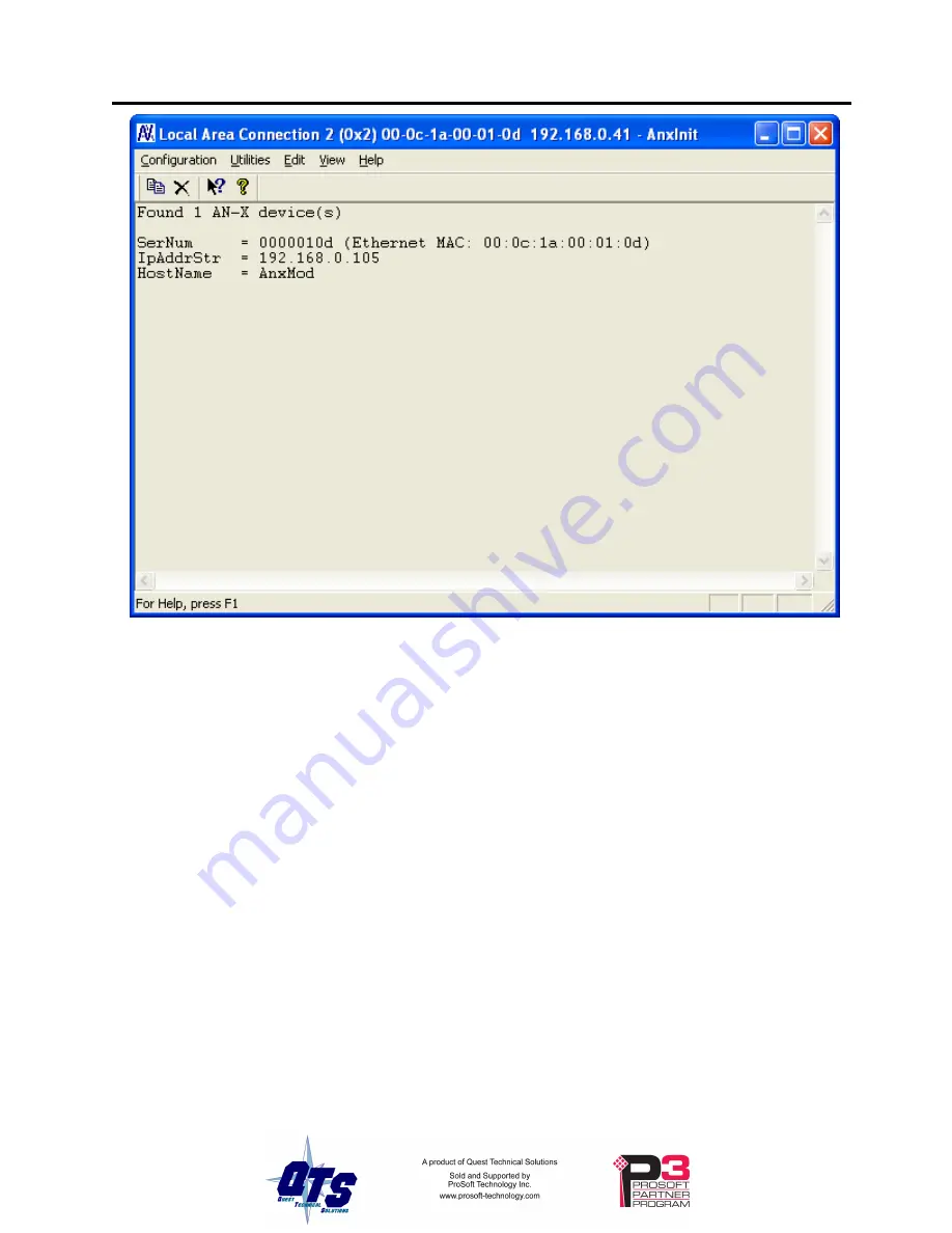 ProSoft Technology AN-X-MOD User Manual Download Page 21