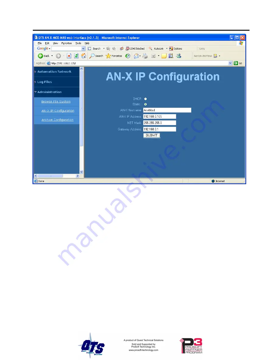 ProSoft Technology AN-X-MOD User Manual Download Page 73